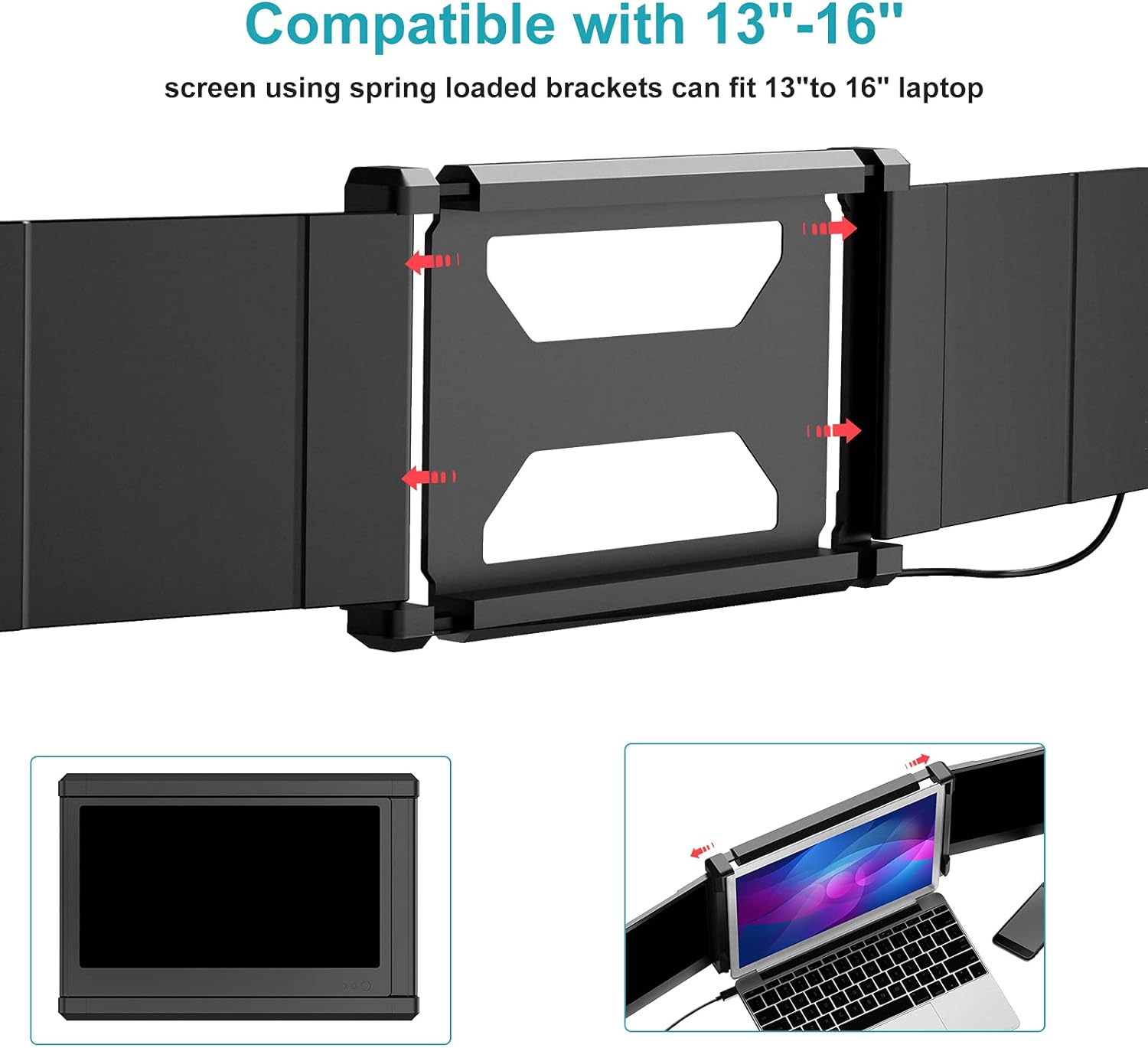 Portable Monitor for Laptop, Dual Screens with Kickstand, FHD 1080P IPS 11.6 L257
