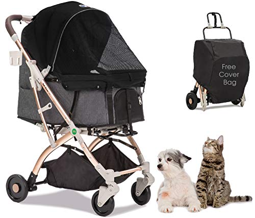 Taupe Light-Weight Pet Stroller with Aluminum Frame J3654