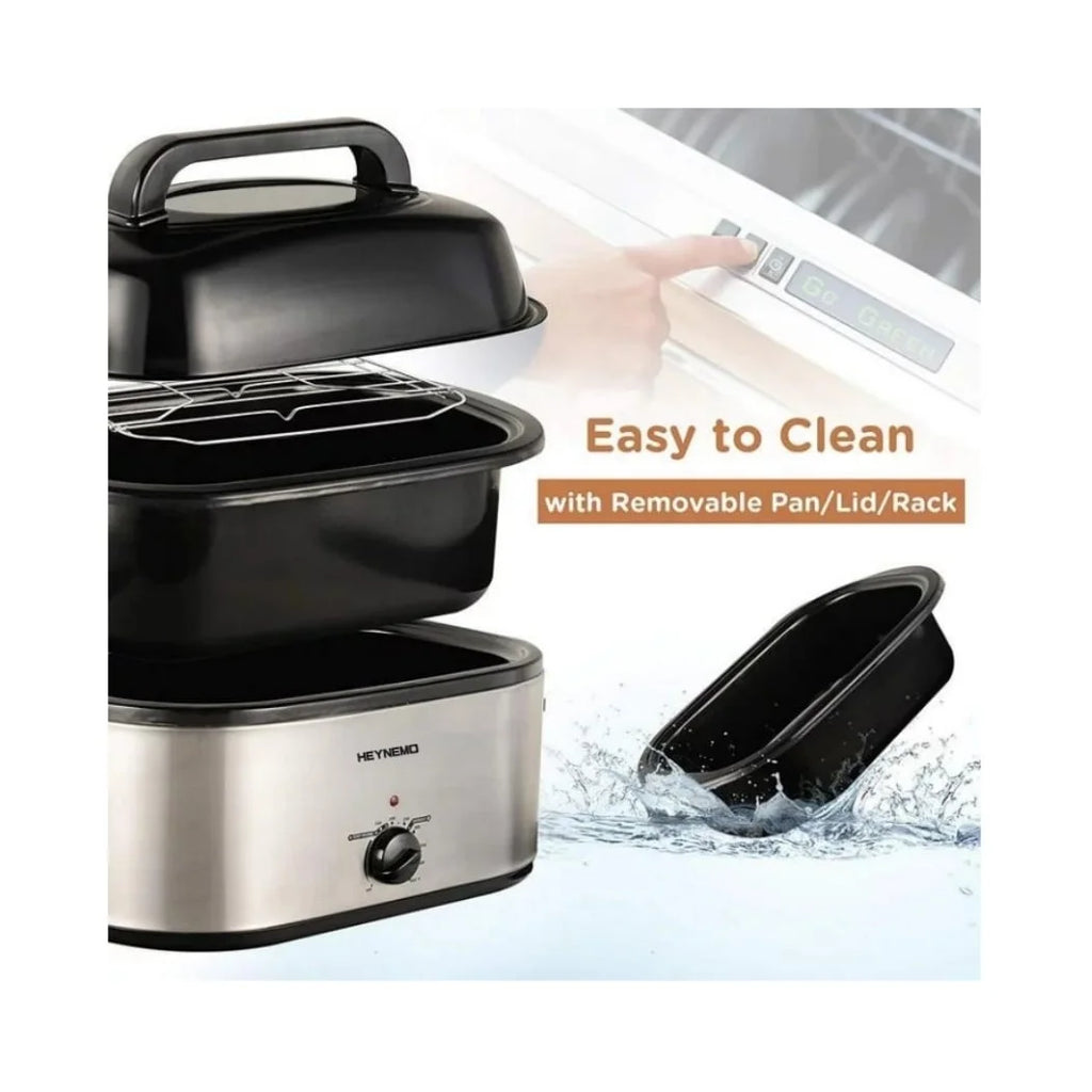 24 QT Stainless Steel Electric Roaster Oven with Self-Basting Lid F313621
