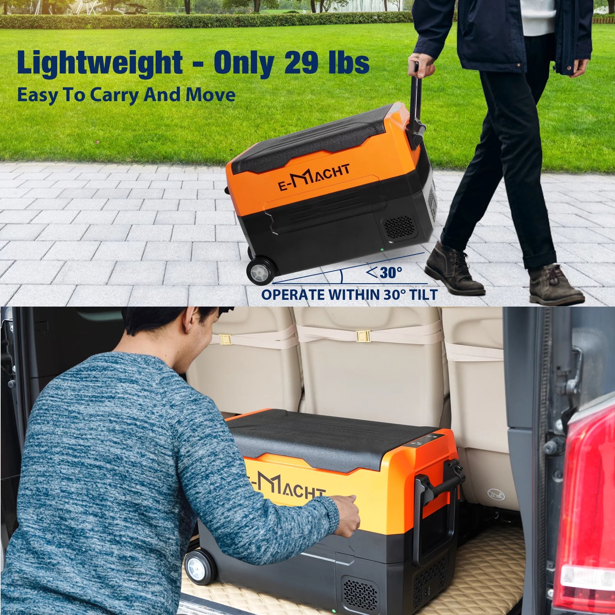 31.7Quart Dual Zone Portable Car Refrigerator with LED Light, 12/24V DC G236446