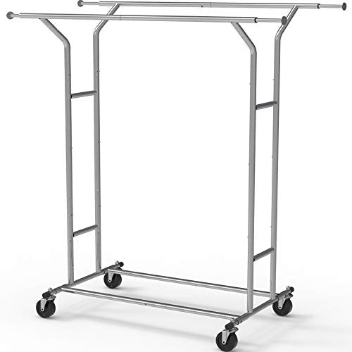 Chrome Double Rail Garment Rack F93898
