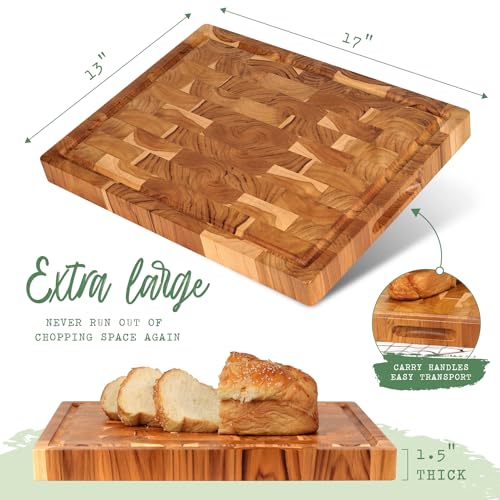 XL Acacia End Grain Wood Cutting Board (20x15x1.5in) C496