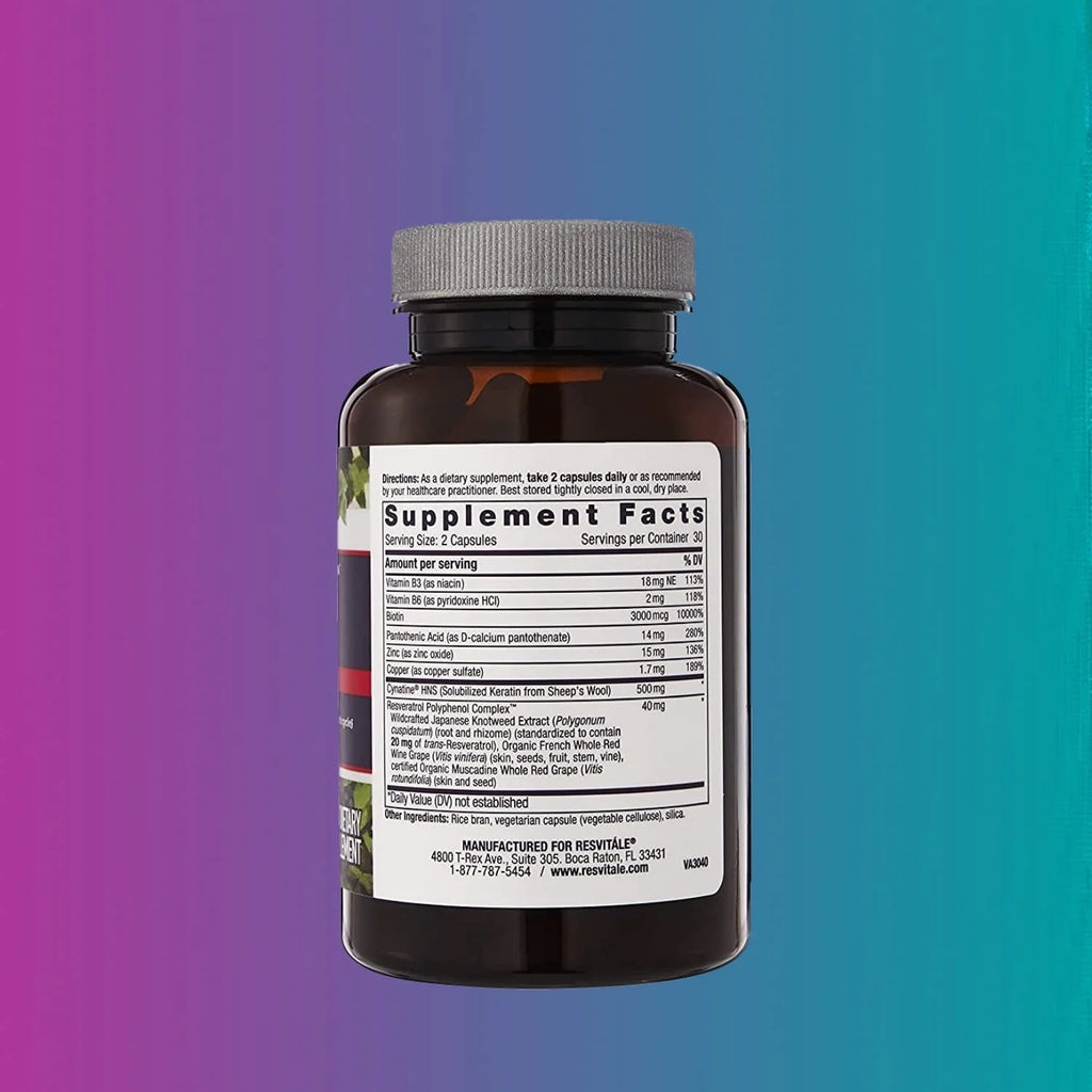 Keratin Hair Supporter with Biotin, Vitamin B6, Pantothenic Acid - 60 Veggie Caps E120182