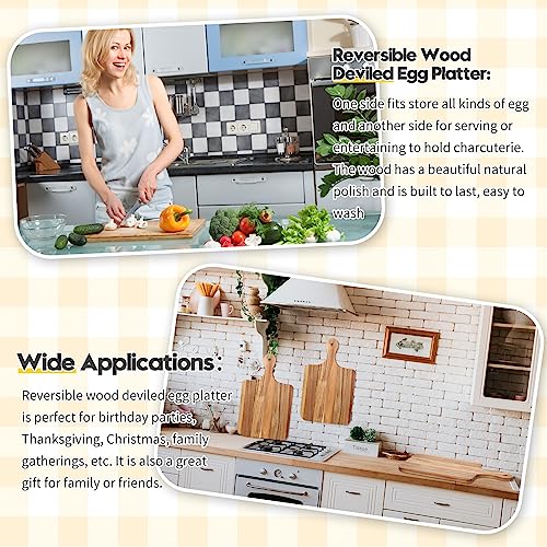 6 Pcs Acacia Wood Cutting Board with Handles G364108