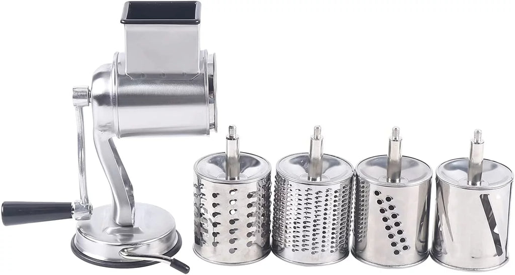 Manual Rotary Drum Food Grater Vegetable Shredder Slicer Grinder Set with 5 Blade Y5086