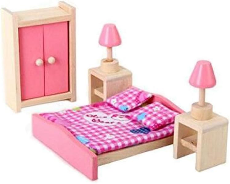 Pink Wooden Dollhouse Furniture Set A5794