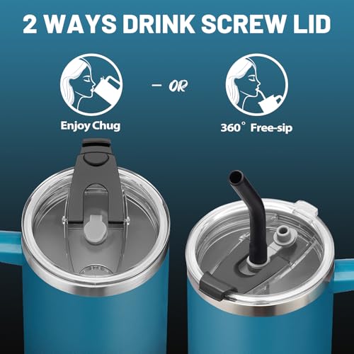 40 oz Vacuum Insulated Stainless Steel Tumbler with Handle and Straw Lid Y4035