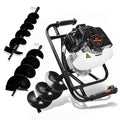 52cc 2.4HP Gas Powered Post Hole Digger with Two Earth Auger Drill Bit 6" & 10" S447