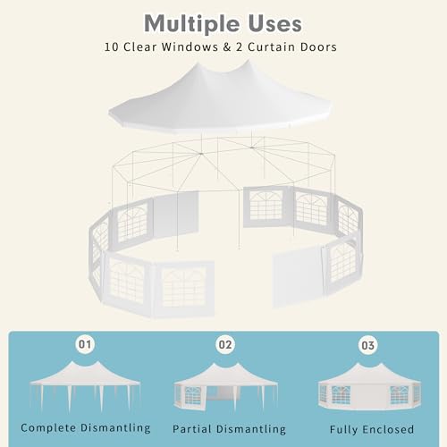 29x23ft White Wedding Tent with Removable Sidewalls Q2198