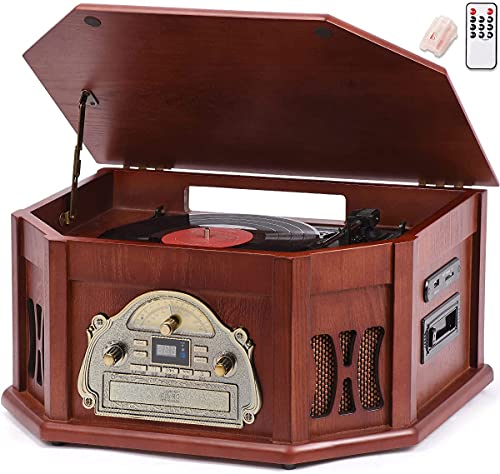 10-in-1 Bluetooth Turntable Record Player with Built-in Speaker K75872