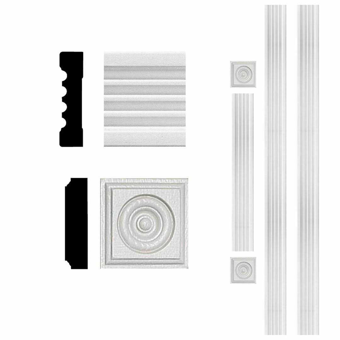3/4 in. x 3 in. x 8 ft. MDF Fluted Door Casing Moulding Set A874977