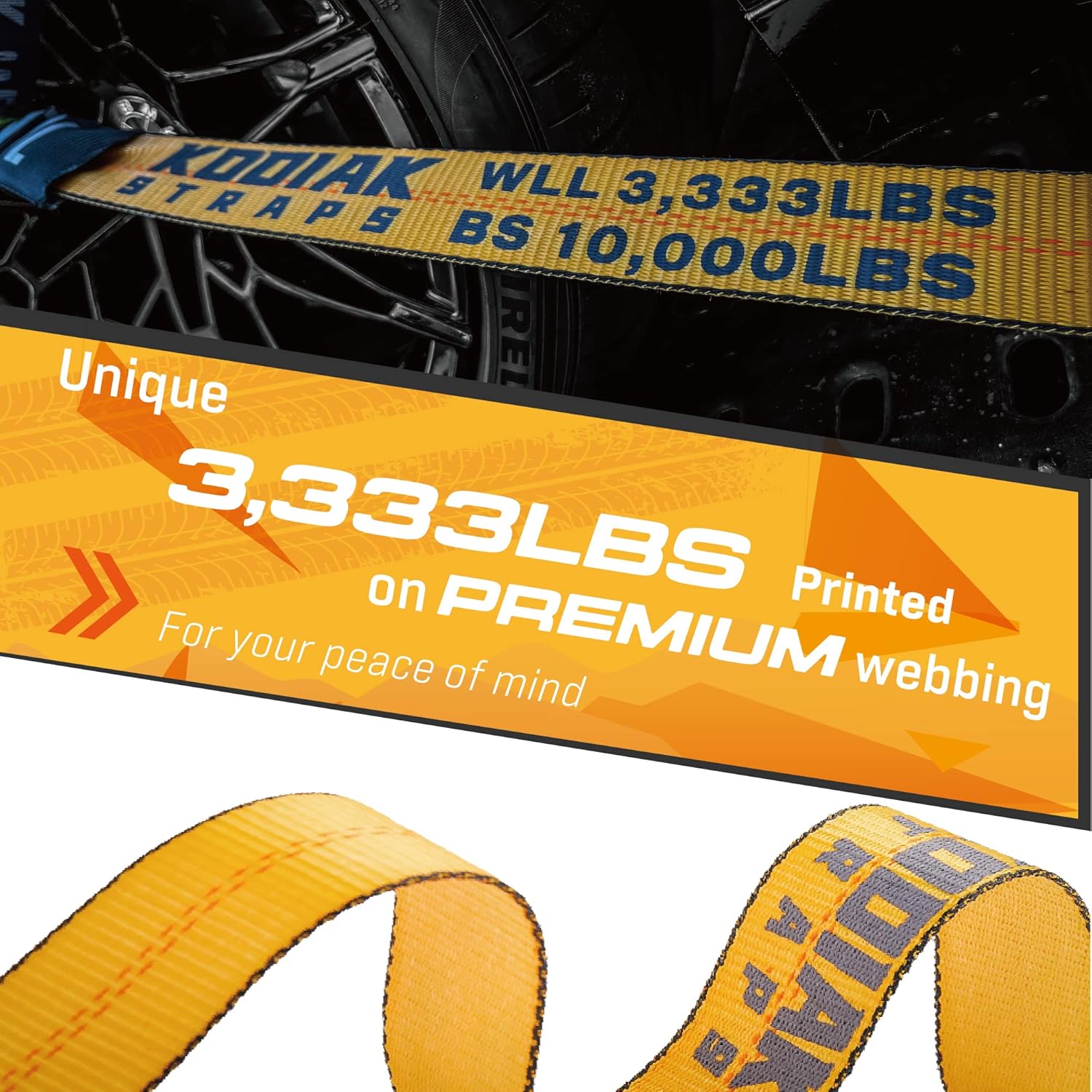 4 Pack Ratchet Car Tie Down Strap with Flat Hooks 2" x 144'' Heavy Duty 10,000lbs Min Break Strength Tire Straps T196627