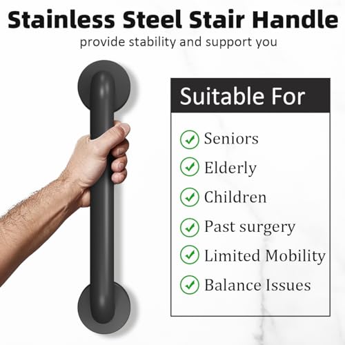 Matte Black Metal Stair Handrail 12 Inch 1 Pack M136585