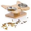 Elevated Dog Bowl Stand with Stainless-Steel Food and Water Bowls X7929