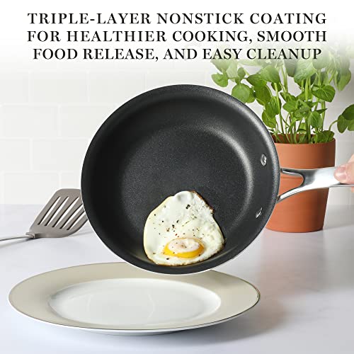 14 Piece Non-Stick Aluminum Cookware Set Black with Gold Handles F419052