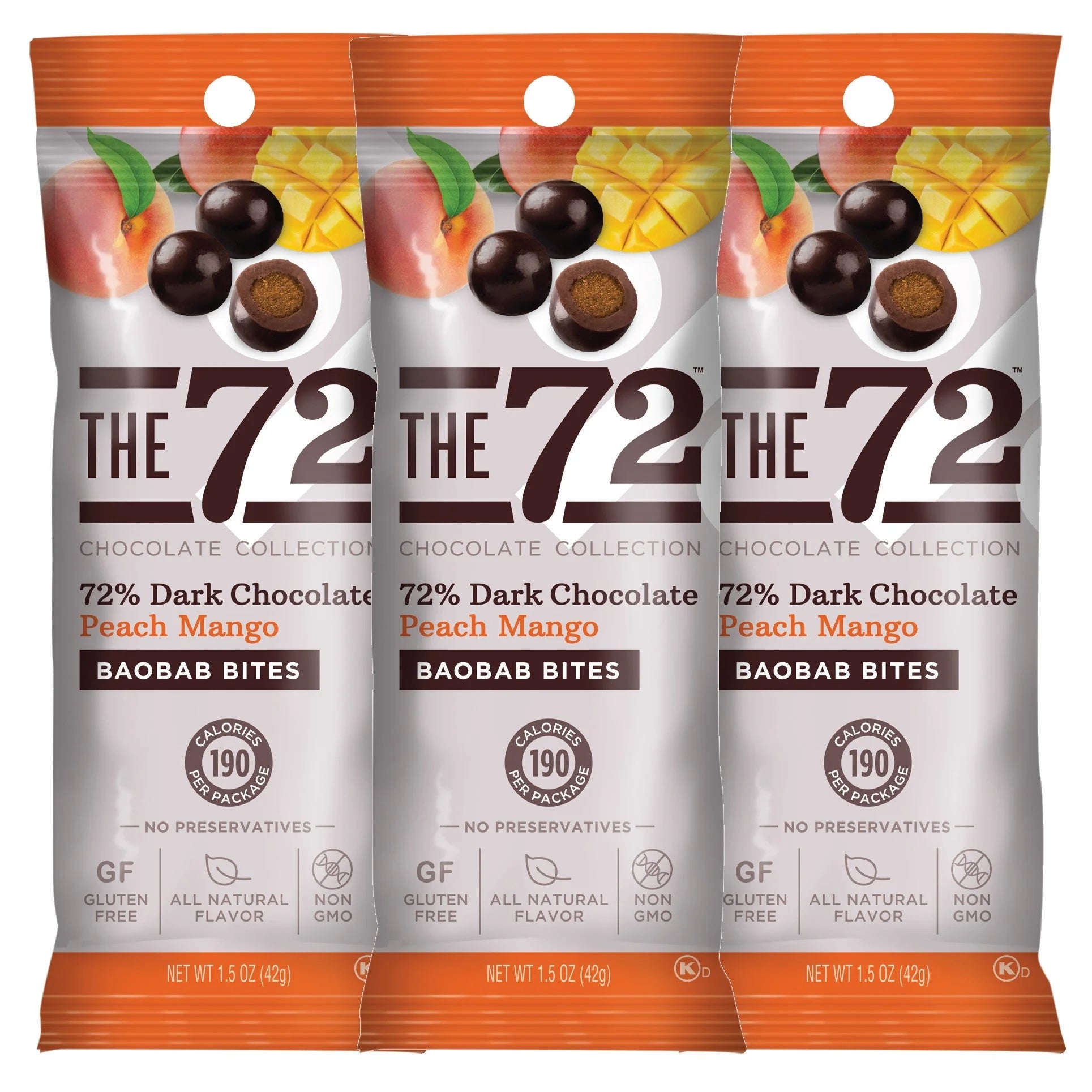 1.5 oz Dark Chocolate Peach Mango Baobab Bites T2911