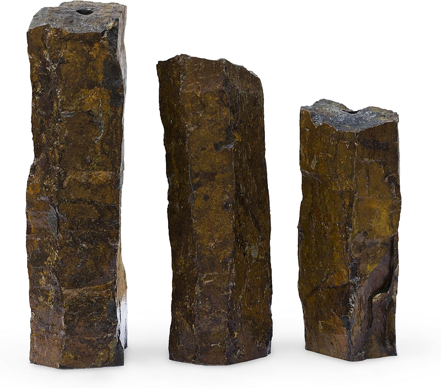 Set of 3 Basalt Stone Fountain Columns K44818