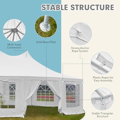 29x23ft White Wedding Tent with Removable Sidewalls Q2198