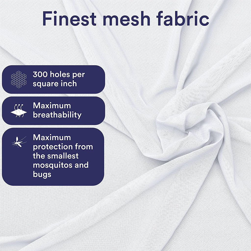Ultra Large Mosquito Net Bed Canopy, Single to King Size, Mesh 380, 2 Entries, Storage Bag U217