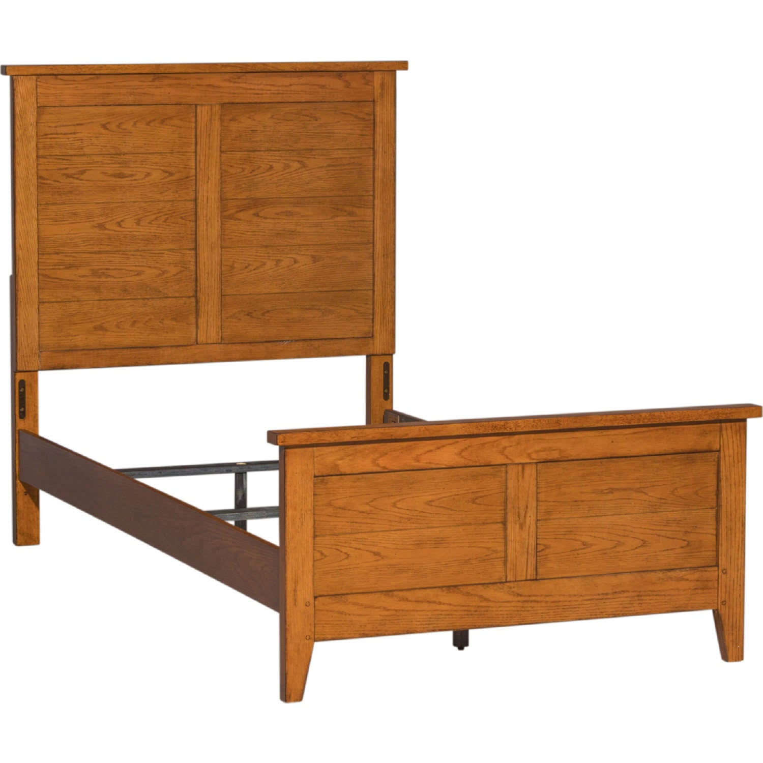 Twin Panel Bed in Aged Oak L5074