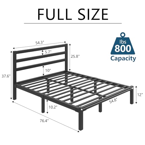Black Full Size Metal Platform Bed Frame F565688