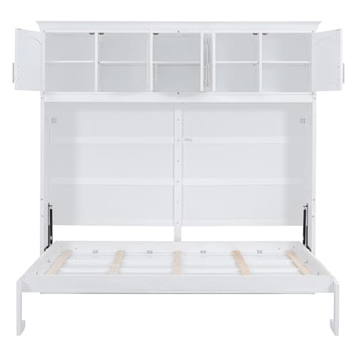 Grey Full Size Solid Wood Murphy Bed I71887