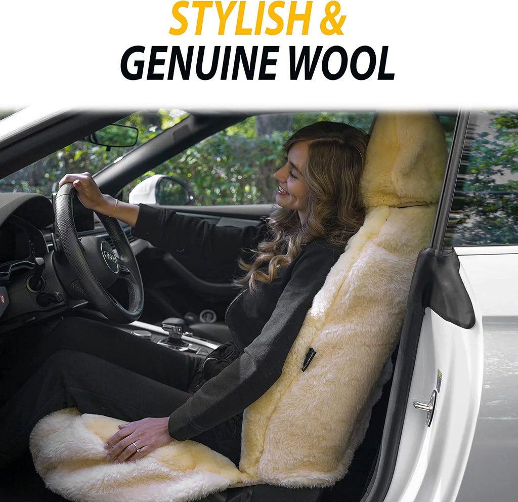 Genuine Sheepskin Ivory Car Seat Cover B354321