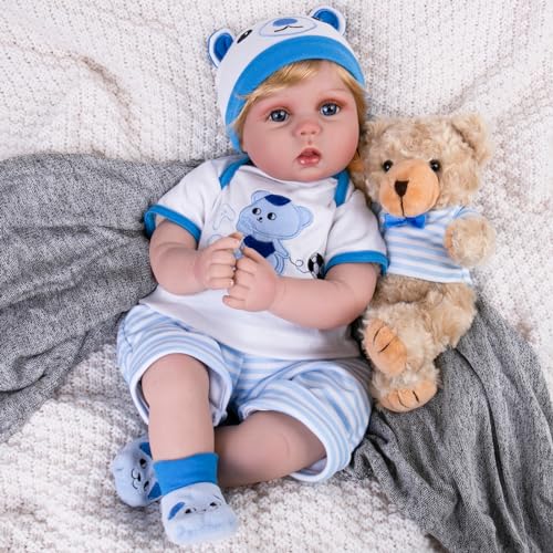 22 inch Lifelike Baby Doll with Feeding Accessories Doll Set Q96677
