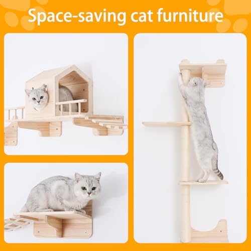 Cat Wall Shelves with 3 Steps V60958