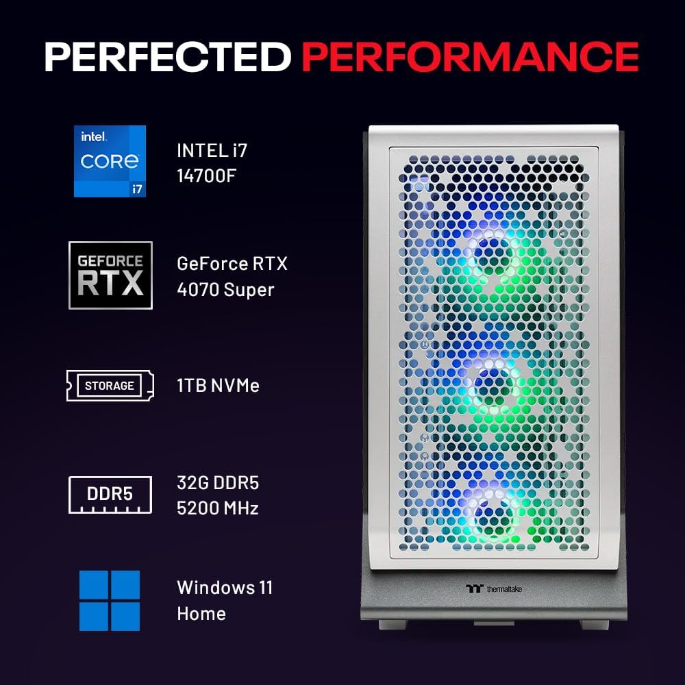 Intel i7 14700F RTX 4070 Super 12GB 1TB NVME 32GB DDR5 RAM Gaming PC B330270