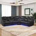 Brown Manual Reclining Sectional Sofa with LED Z503046