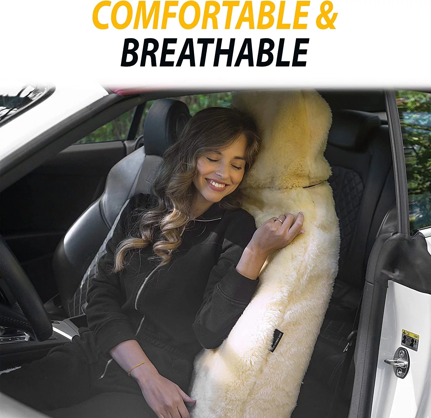 Genuine Sheepskin Ivory Car Seat Cover B354321