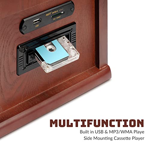 10-in-1 Bluetooth Turntable Record Player with Built-in Speaker K75872