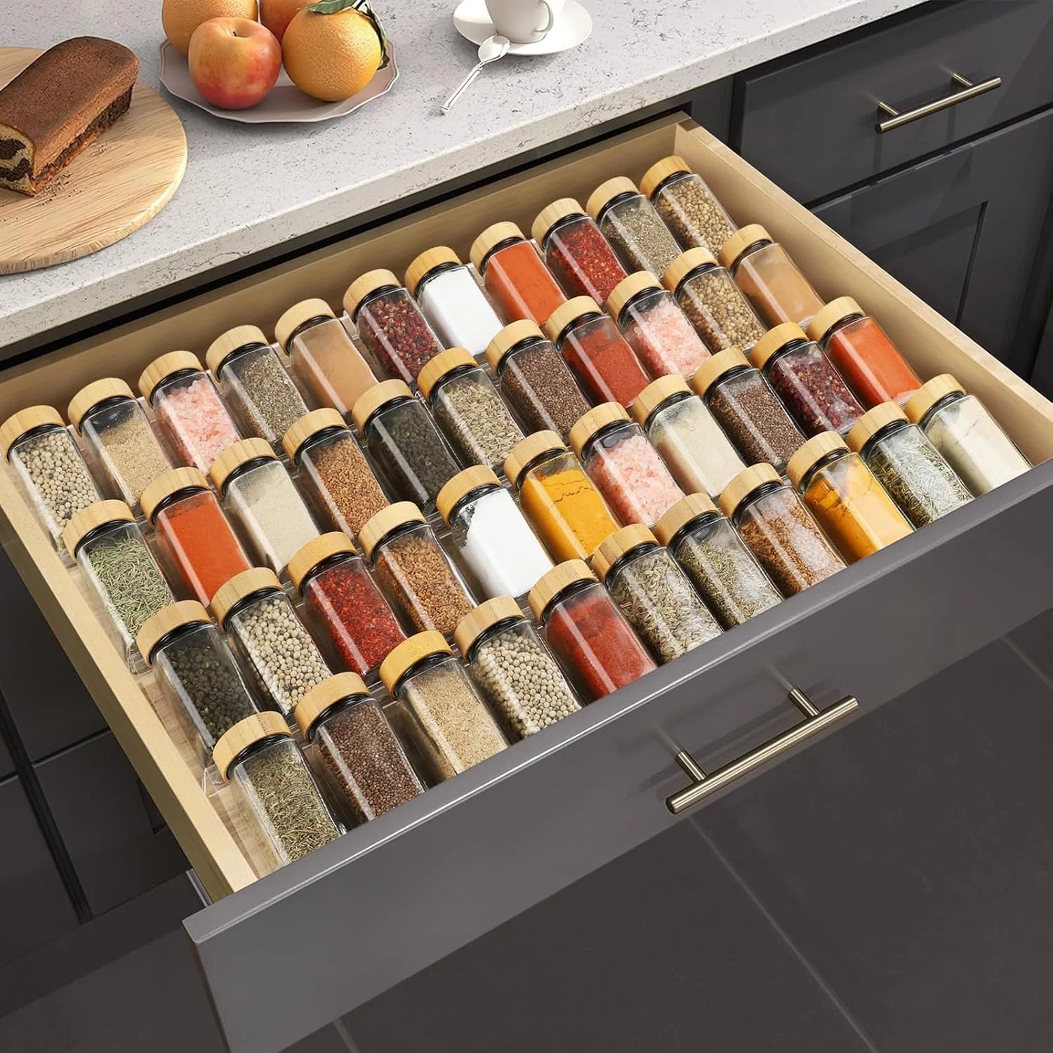 Clear Acrylic 4 Tier Spice Drawer Organizer V15536