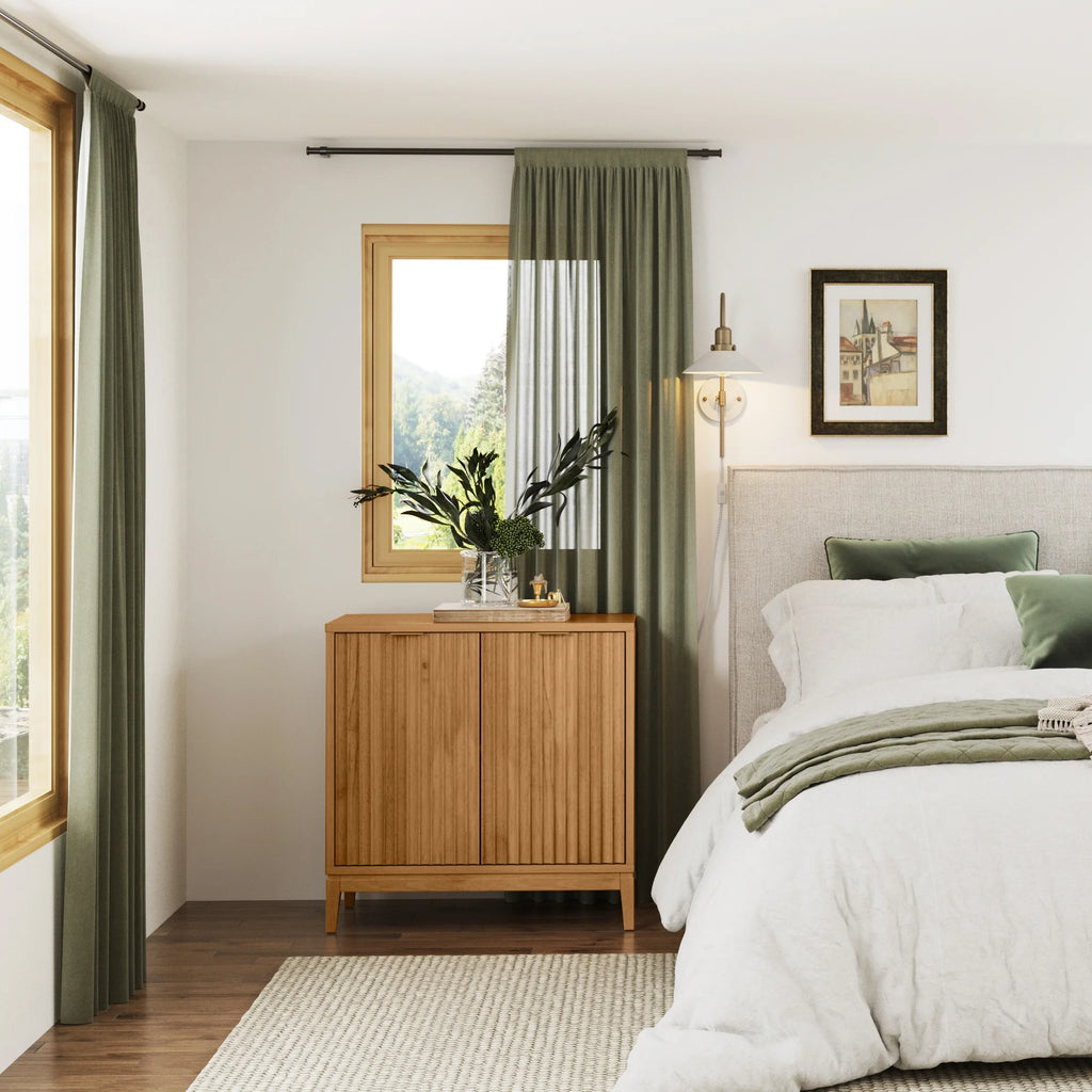 Natural Brown Sideboard with Fluted Doors Q3974