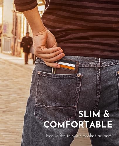 Slim Leather Front Pocket Wallet with RFID Blocking Q12570