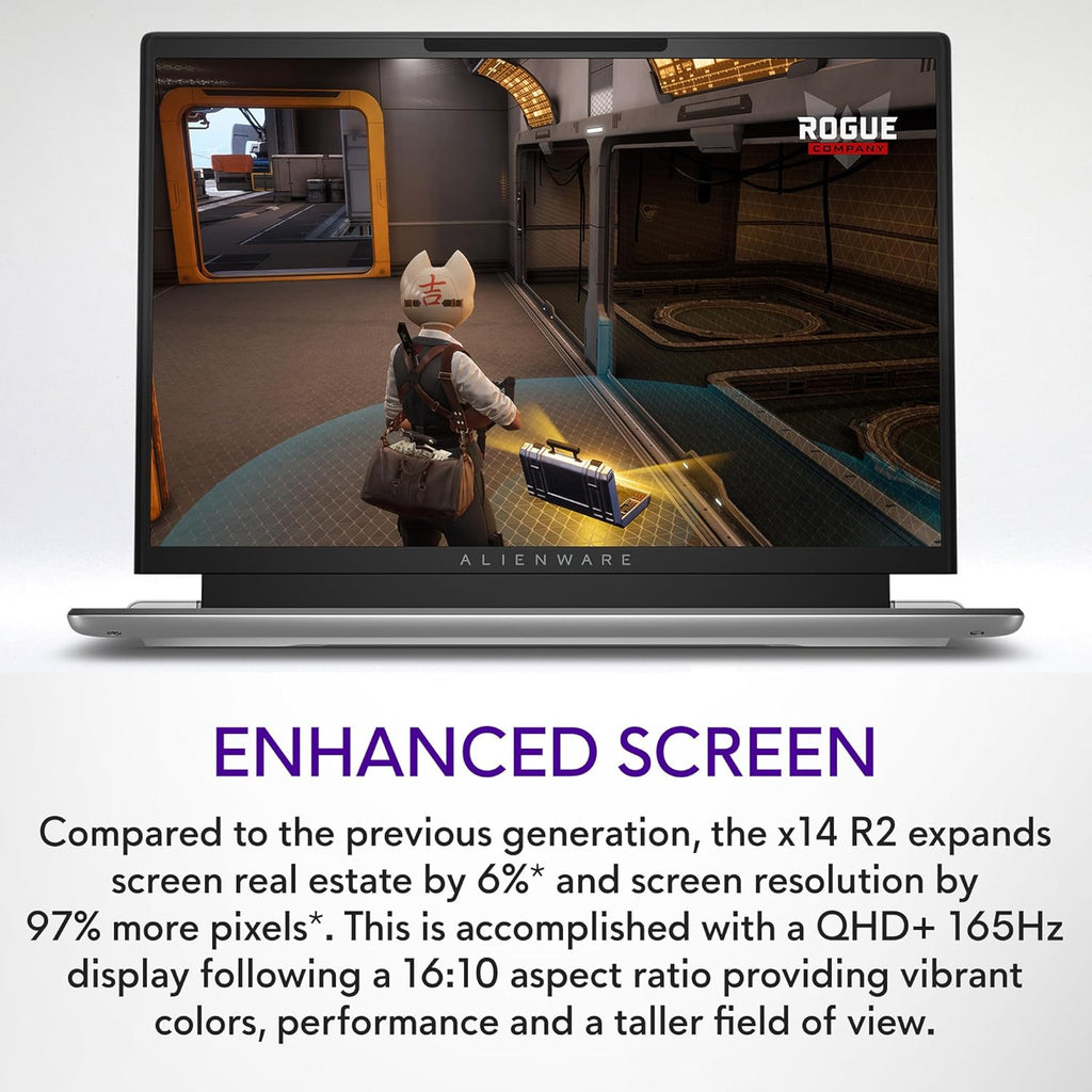 14" QHD+ 165Hz Gaming Laptop, Intel Core i7, NVIDIA GeForce RTX 4060 8GB, 32GB RAM, 1TB SSD, Lunar Silver R8211