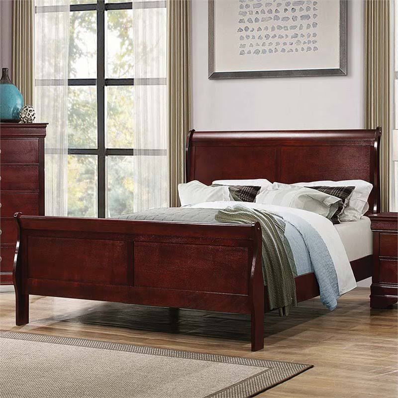 Cherry Full Sleigh Bed A22149