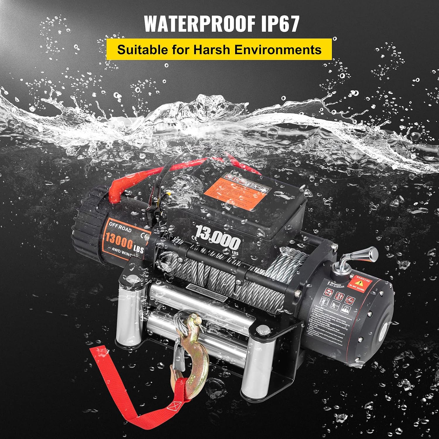 13000lbs Electric Winch with 85ft Cable Steel L7519