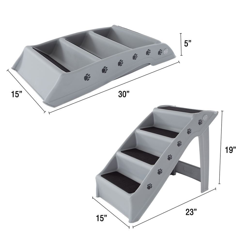 Gray 4 Step Pet Stairs E245274