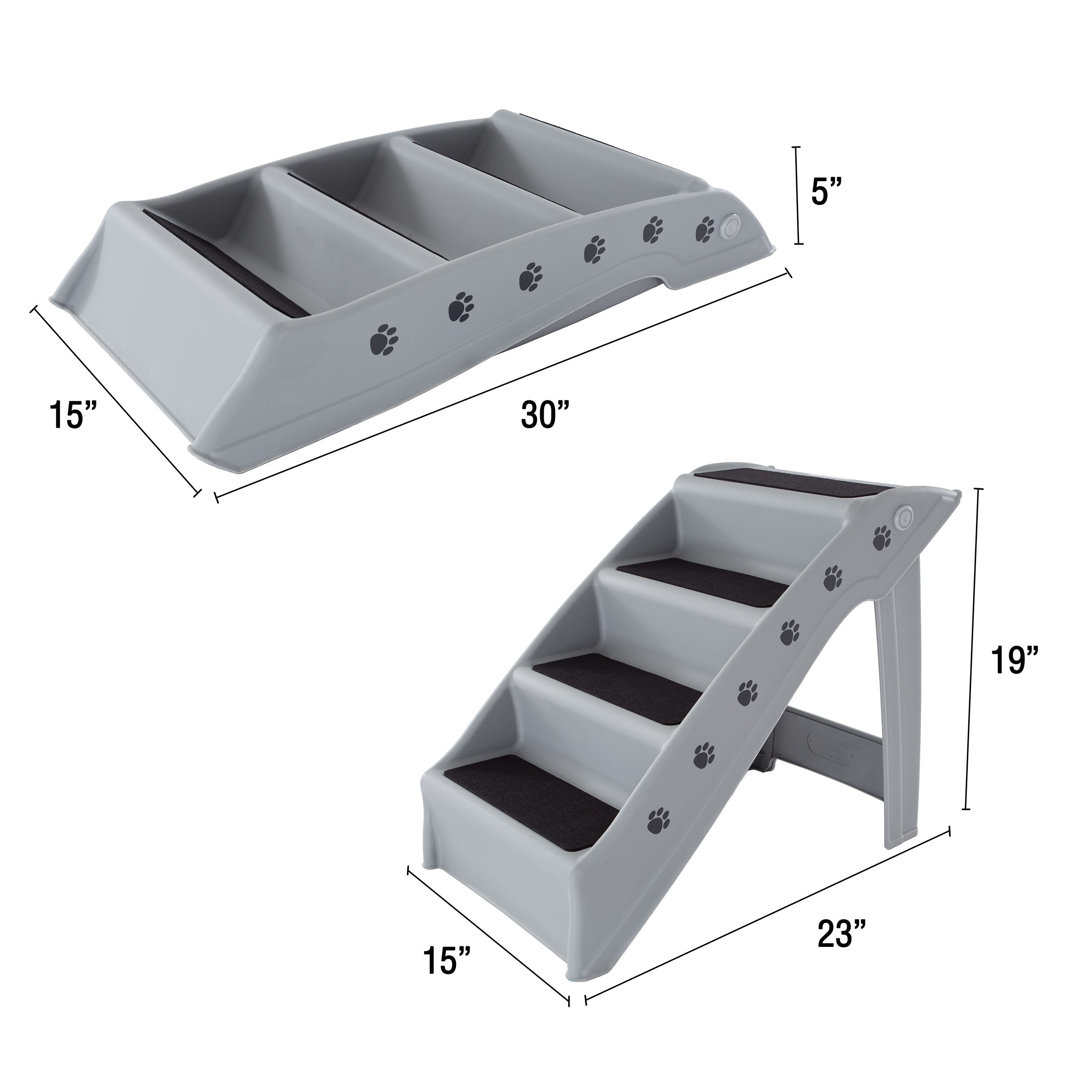 Gray 4 Step Pet Stairs E245274