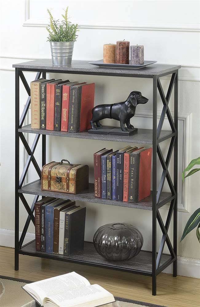 Weathered Gray 4 Tier Bookcase T2548