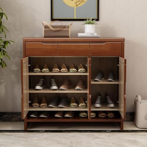 Solid Wood Shoe Cabinet with 3 Storage Drawers D597