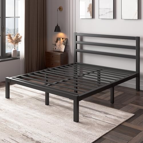 Black Full Size Metal Platform Bed Frame F565688