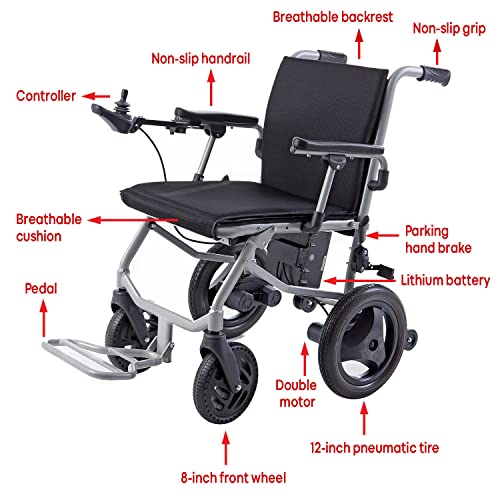 30lbs Foldable Electric Wheelchair with Detachable Battery Z336849