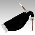 Scottish Goose Practice Bagpipe Rosewood Silver Mounts Black Velvet Bag F945175