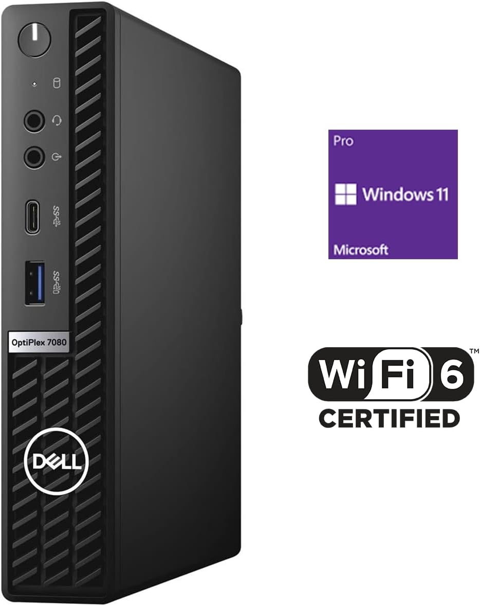 Dell OptiPlex 3080 Micro Form Factor Business Desktop, Intel Core i5-10500T, 16GB DDR4 RAM, 512GB SSD, WiFi, HDMI, Bluetooth, Windows 10 Pro B609