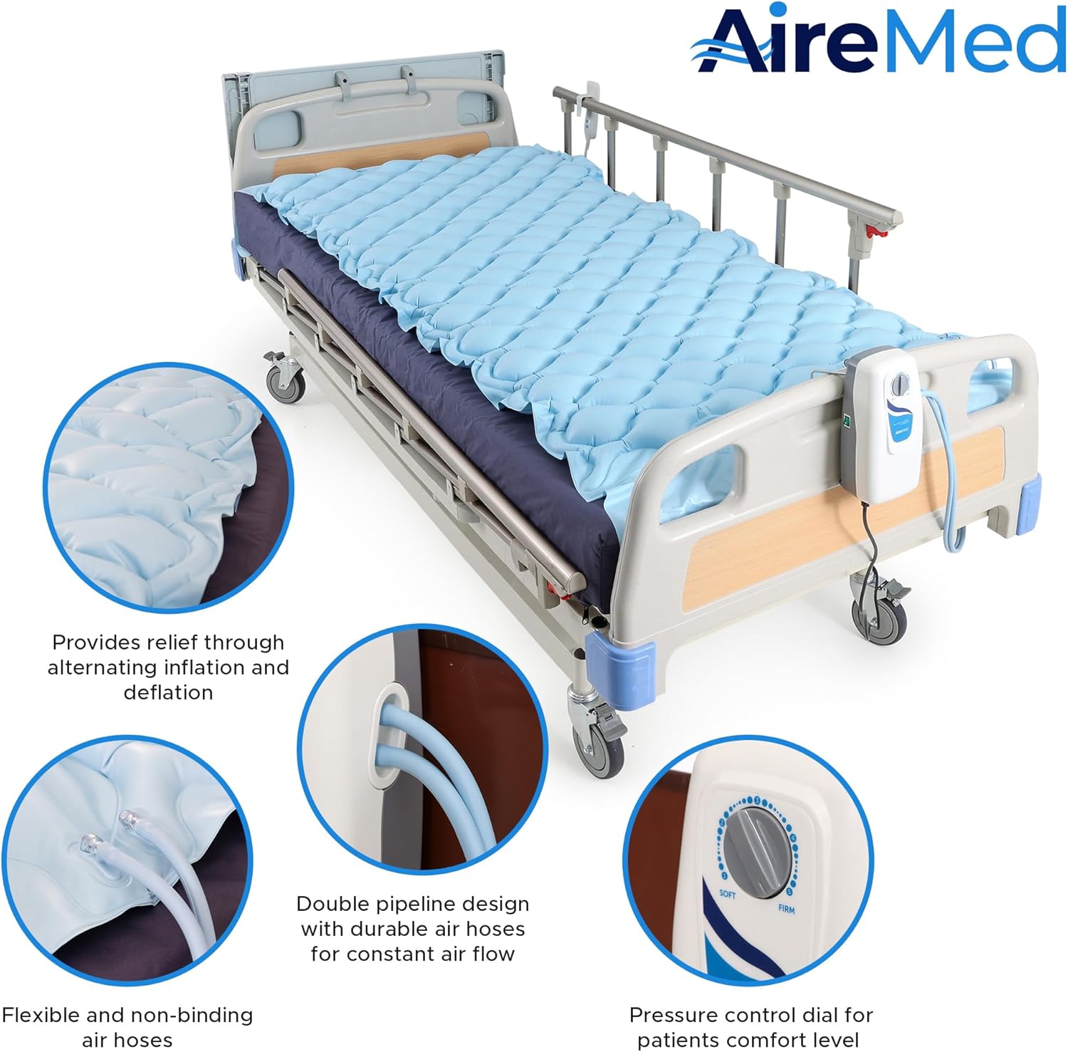 Alternating Air Pressure Mattress Pad with Quiet Electric Pump System T14980