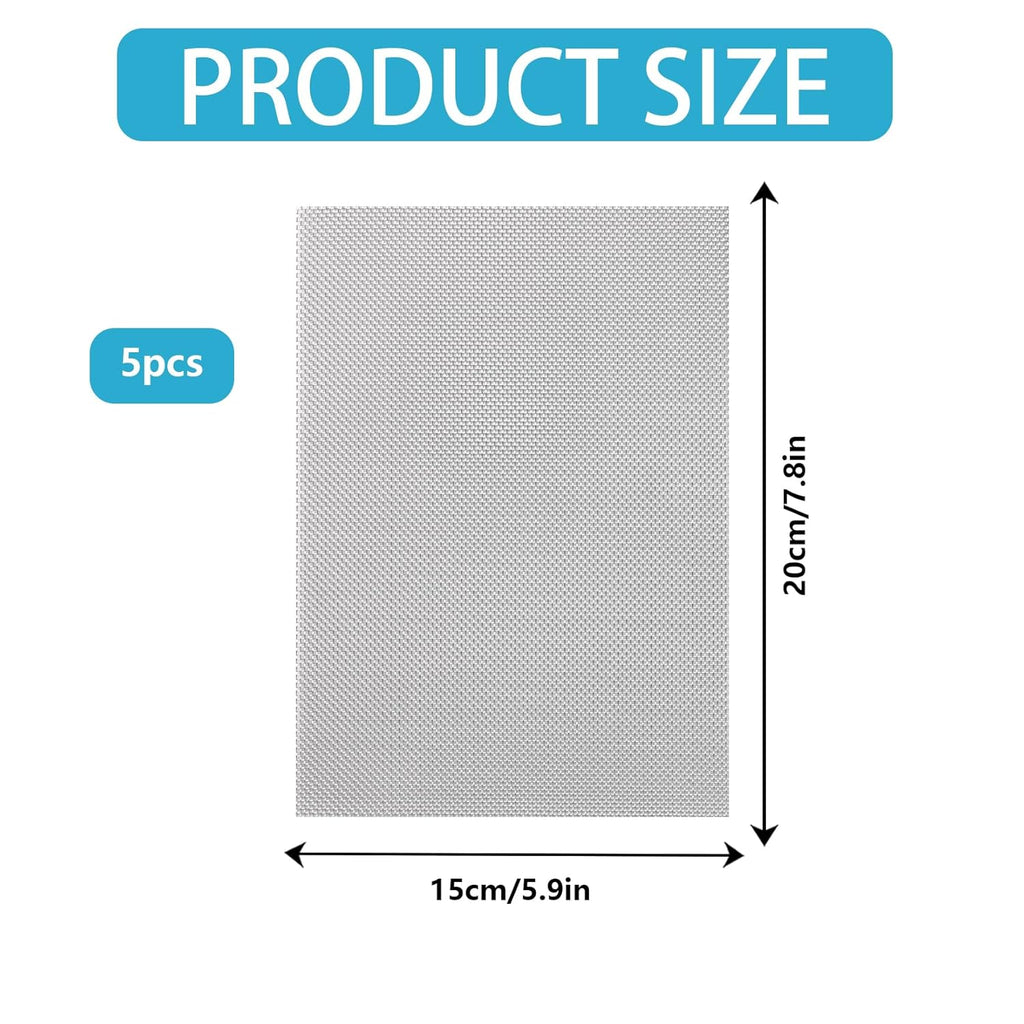 5 Pcs 20 Mesh 304 Stainless Steel Woven Wire Mesh 6" x 8" Metal Mesh Sheet U635306