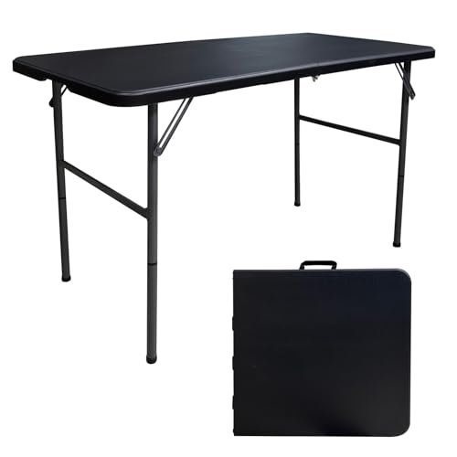 Black 4FT Square Plastic Folding Table T30419